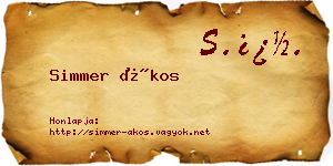 Simmer Ákos névjegykártya