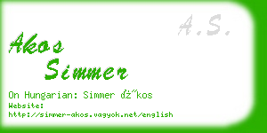 akos simmer business card